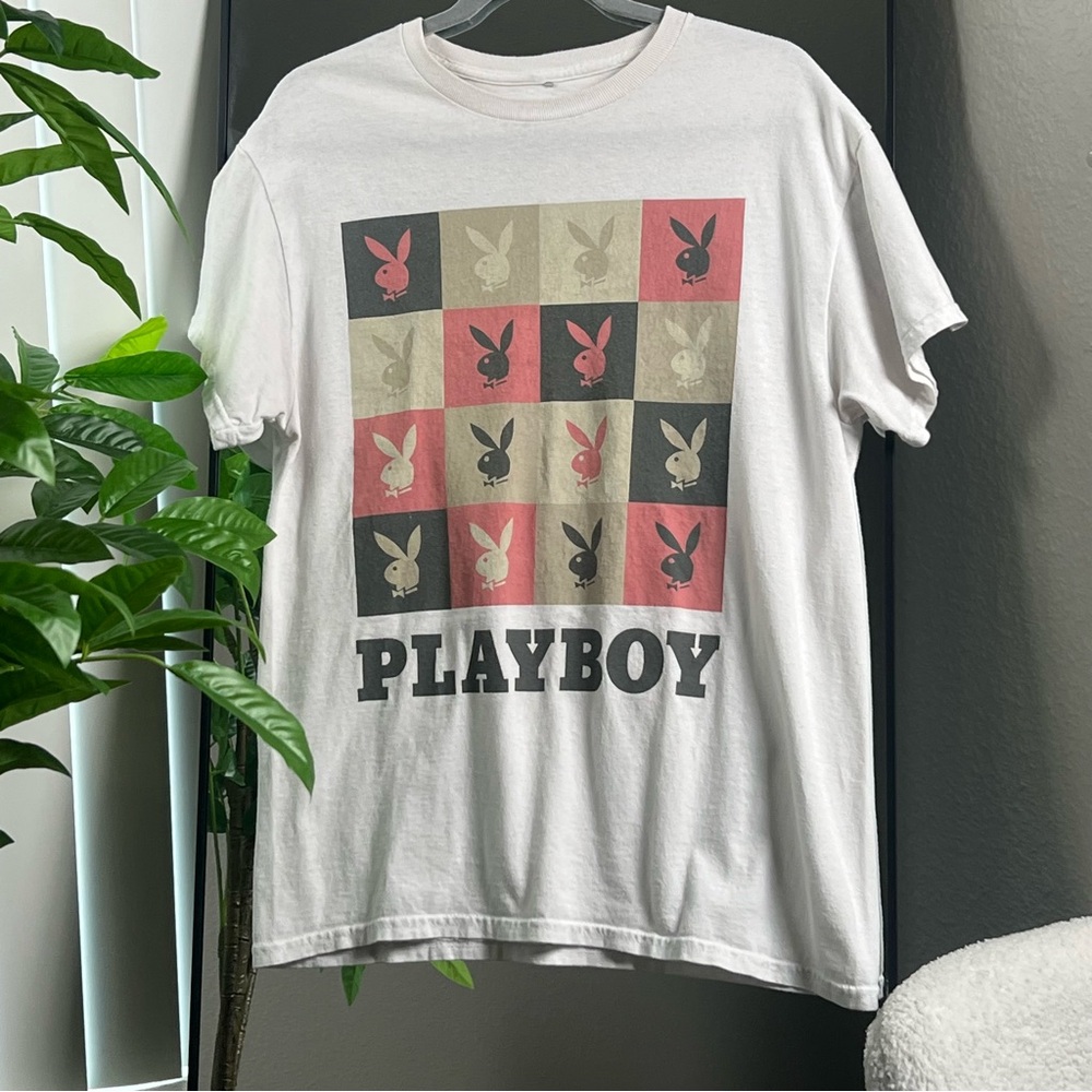 White Playboy Graphic T-Shirt